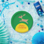 トナカイ飛んでいるア ペーパープレート (パーティー)