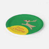 トナカイ飛んでいるア ペーパープレート (アングル)