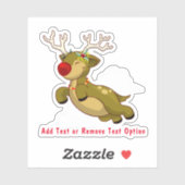 トナカイ飛んでいるクリスマス シール (シート)