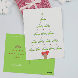 トナカイ飛んでいるクリスマス ポストカード