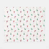 トナカイ飛んでいるフリースブランケット フリースブランケット (正面(横))