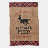 🦌トナカイ食べ物を与えファームキッチンタオル キッチンタオル (縦)