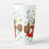 トナカイ飲スおもしろいクリスキャラクター カフェラテマグ (正面)