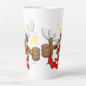 トナカイ飲スおもしろいクリスキャラクター カフェラテマグ (正面)