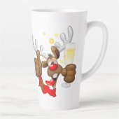 トナカイ飲スおもしろいクリスキャラクター カフェラテマグ (右)