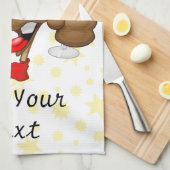 トナカイ飲スおもしろいクリスキャラクター キッチンタオル (四つ折り)