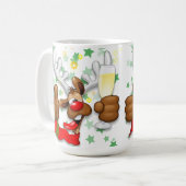 トナカイ飲スおもしろいクリスキャラクター コーヒーマグカップ (正面左)