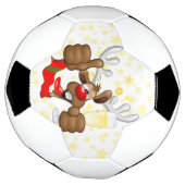 トナカイ飲スおもしろいクリスキャラクター サッカーボール (回転)