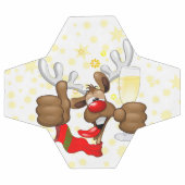 トナカイ飲スおもしろいクリスキャラクター サッカーボール (フラット)