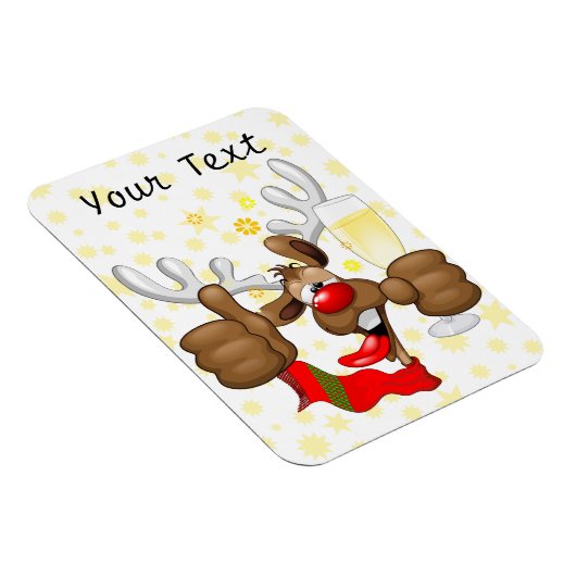 トナカイ飲スおもしろいクリスキャラクター マグネット (右側)