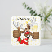 トナカイ飲スおもしろいクリスキャラクター 招待状 (スタンド正面)