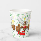 トナカイ飲スおもしろいクリスキャラクター 紙コップ (裏面)