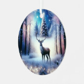 トナカイ魔法の魔法のクリスマスフォレスト メタルオーナメント (正面左)