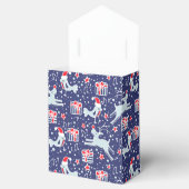 トナカイ鳥の青い赤いクリスマスギフトボックス フェイバーボックス (オープン)