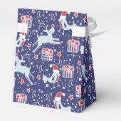 トナカイ鳥の青い赤いクリスマスギフトボックス フェイバーボックス (裏面サイド)