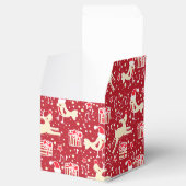 トナカイ鳥レッドクリームクリスマスパターンギフトボックス フェイバーボックス (オープン)