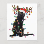 トナカイ黒猫クリスマスライトキャットおもしろいラブ (正面)