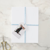 トナカイ黒猫クリスマスライトキャットおもしろいラブ ギフトタグ (より糸付き)