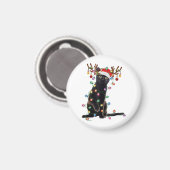 トナカイ黒猫クリスマスライトキャットおもしろいラブ マグネット (正面/裏面)