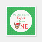 トナカイ1歳の誕生日 スタンダードカクテルナプキン (正面)