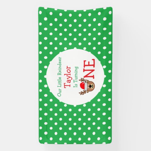 トナカイ1歳の誕生日 横断幕 (縦)