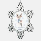 トナカイ1stクリスマス スノーフレークピューターオーナメント (右)