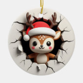 トナカイ3D効果が実際の3Dではない セラミックオーナメント (正面)