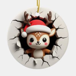 トナカイ3D効果が実際の3Dではない セラミックオーナメント