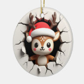 トナカイ3D効果が実際の3Dではない セラミックオーナメント (左)