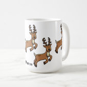 トナカイ-ちょうどマグは休日の意気揚々と歩きます コーヒーマグカップ (正面右)
