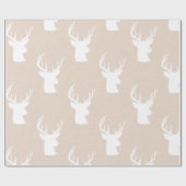 トナカイ|の枝角のクラフト紙のヴィンテージパターン ラッピングペーパー (フラット)