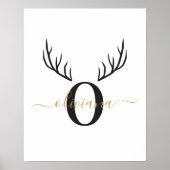 トナカイ・アントラー | モノグラムエレガントクリスマス ポスター (正面)