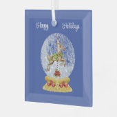 トナカイ・イン・ウォーター・グローブオーナメント ガラスオーナメント (正面左)