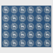 トナカイ・イン・スノー名前をカスタムする ラッピングペーパー (フラット)