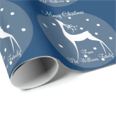 トナカイ・イン・スノー名前をカスタムする ラッピングペーパー (ロールコーナー)