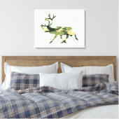 トナカイ/カリブウッドランドカモフラージュ/迷彩柄 キャンバスプリント (インサイチュ (寝室))