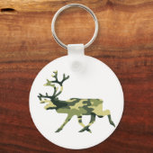 トナカイ/カリブウッドランドカモフラージュ/迷彩柄 キーホルダー (正面)