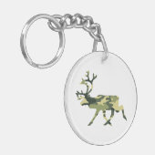 トナカイ/カリブウッドランドカモフラージュ/迷彩柄 キーホルダー (正面左)