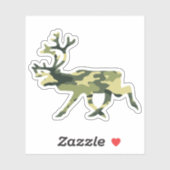 トナカイ/カリブウッドランドカモフラージュ/迷彩柄 シール (シート)