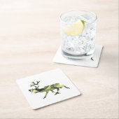 トナカイ/カリブウッドランドカモフラージュ/迷彩柄 スクエアペーパーコースター (インサイチュ)