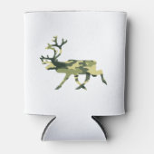 トナカイ/カリブウッドランドカモフラージュ/迷彩柄 缶クーラー (正面)