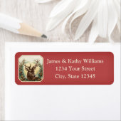 トナカイ&ガーランドクリスマス差出人住所ラベル ラベル (インサイチュ)