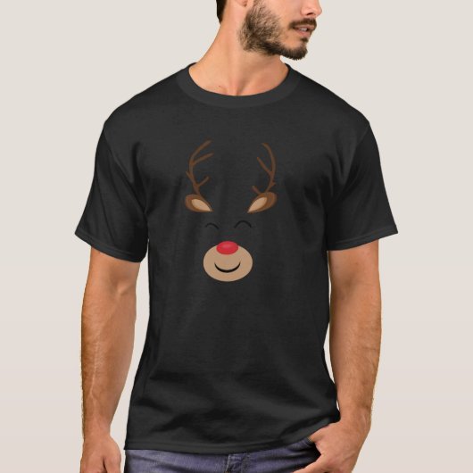 トナカイ キッズ 大人 トナカイ クリスマスプルオーバー Tシャツ (正面)
