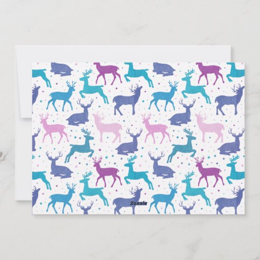 トナカイ・キャンディ・パステルのクリスマスフォト シーズンカード (裏面)