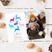 トナカイ・キャンディ・パステルのクリスマスフォト シーズンカード