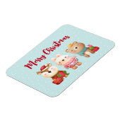 トナカイ、クマとウサギのメリークリスマス マグネット (左側)