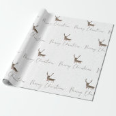 トナカイ – クリスマスかわいい ラッピングペーパー (アンロールド)