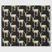 トナカイ – クリスマスかわいい ラッピングペーパー (フラット)