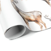 トナカイ – クリスマスかわいい ラッピングペーパー (ロールコーナー)