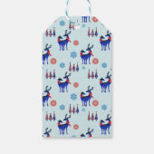 トナカイ、クリスマスツリー、雪片パターン ギフトタグ (裏面)